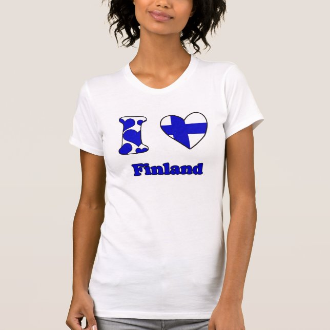 Camiseta Eu amo a Finlândia (Frente)