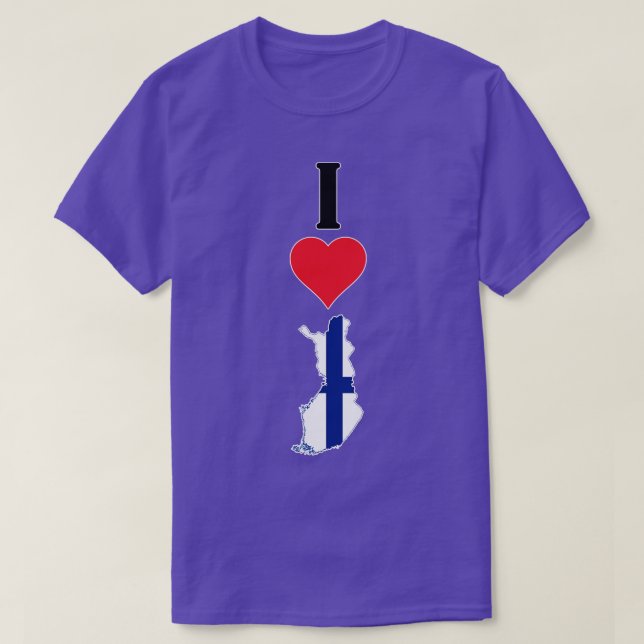 Camiseta Eu Amo A Finlândia Vertical I Heart Country Flag M (Frente do Design)