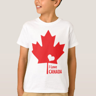 Camiseta Eu amo a folha de bordo de Canadá