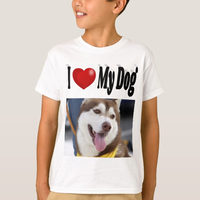 Camiseta Eu amo a foto do meu cachorro  (Frente)