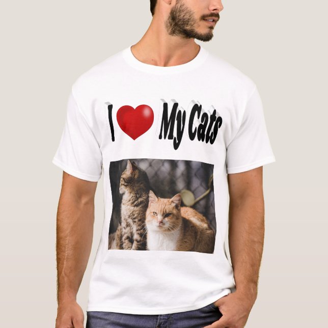 Camiseta Eu Amo A Foto Dos Meus Gatos (Frente)