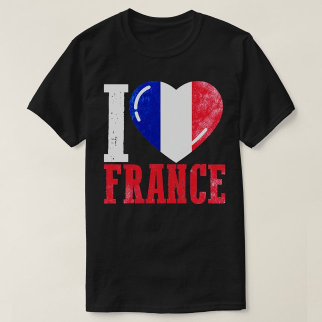 Camiseta Eu amo a França (Frente do Design)