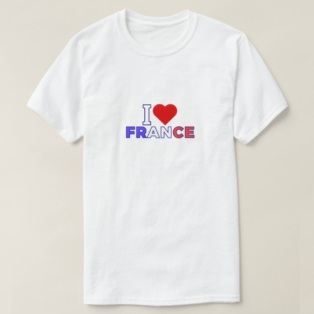 Camiseta Eu Amo a França (Frente do Design)