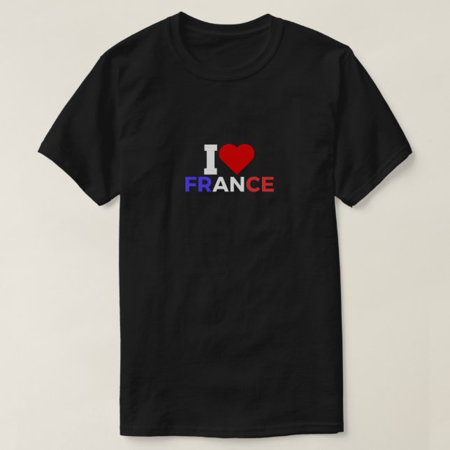 Camiseta Eu Amo a França (Frente do Design)