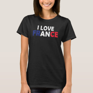 Camiseta Eu Amo A França Orgulhosa De Ser A Bandeira France