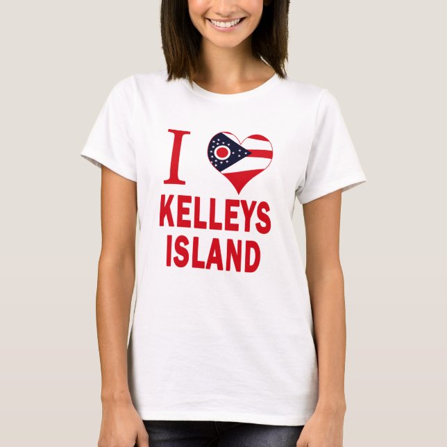 Camiseta Eu amo a ilha de Kelleys, Ohio (Frente)