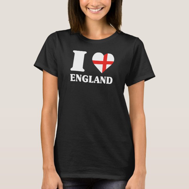 Camiseta Eu amo a Inglaterra para fã da Inglaterra Eu amo a (Frente)