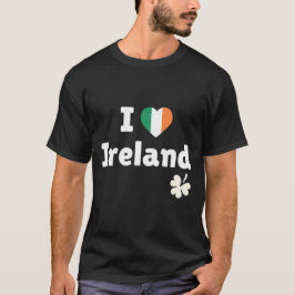 Camiseta Eu Amo a Irlanda - Coração da Bandeira Irlandesa &