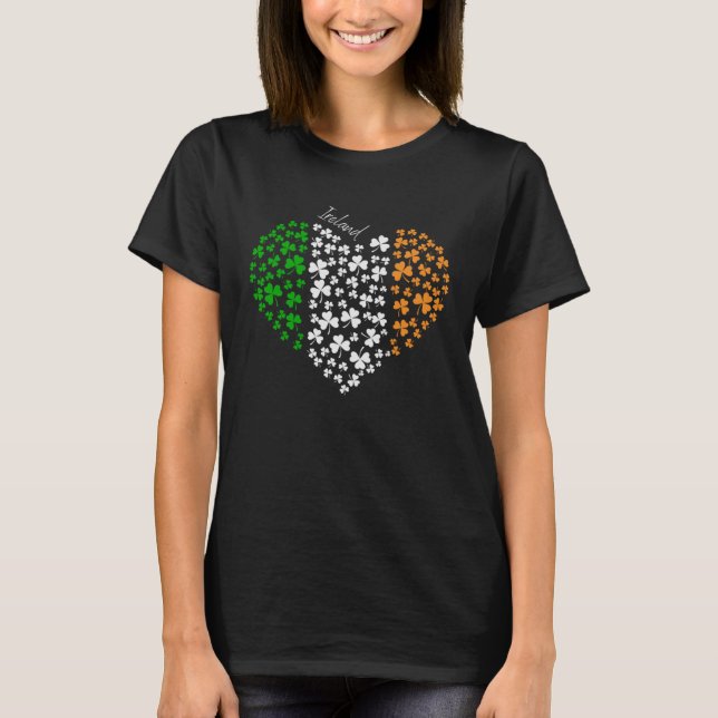 Camiseta Eu Amo A Irlanda Feliz Rua Patrick Day Shamrocks E (Frente)