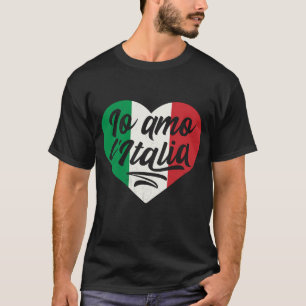 Camiseta Eu Amo A Itália Coração Itália País Bandeira Ital