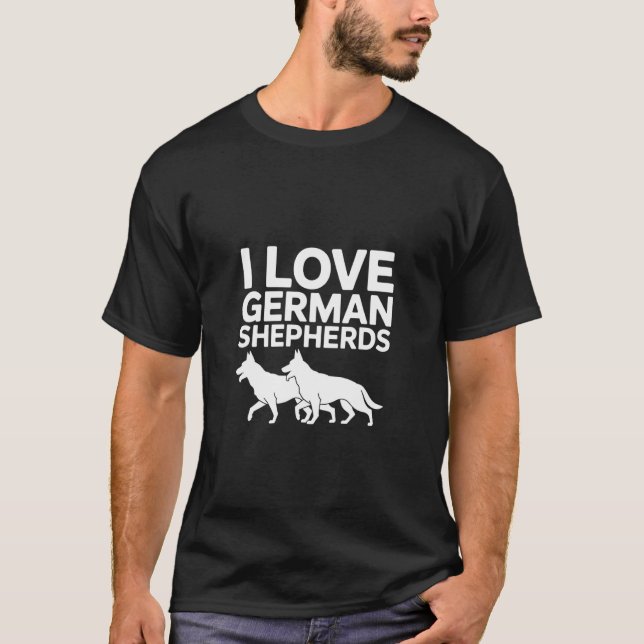 Camiseta Eu Amo a Lealdade Canina dos Pastores Alemães (Frente)