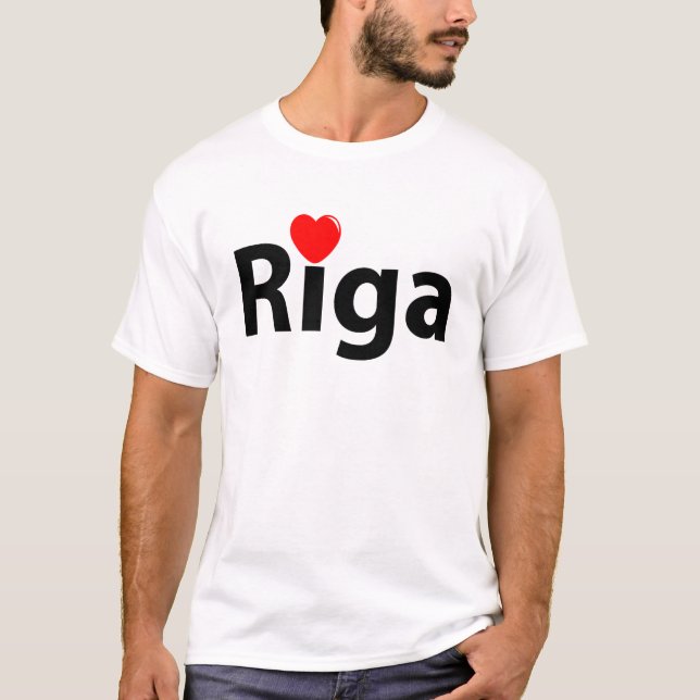 Camiseta Eu amo a Letônia Riga (Frente)