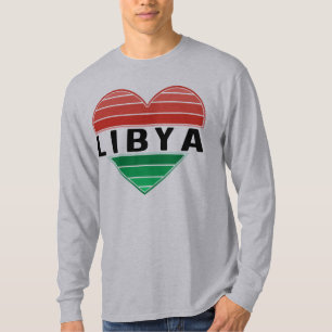 Camiseta Eu amo a Líbia, coração líbio