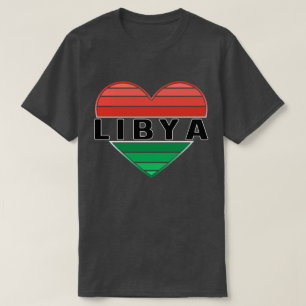 Camiseta Eu amo a Líbia, coração líbio