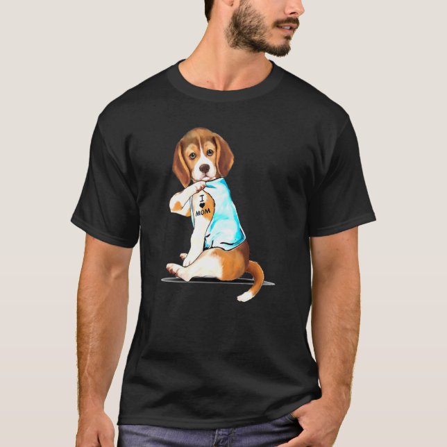 Camiseta Eu Amo A Mãe Beagle Harrier Tatuado (Frente)