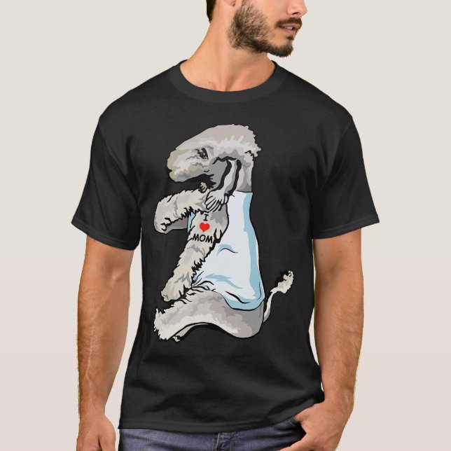 Camiseta Eu Amo A Mãe Tatto Bedlington Terrier Mãe Cachorro (Frente)