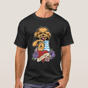 Camiseta Eu Amo A Mãe Tatto Design I Engraçado Toy Poodle