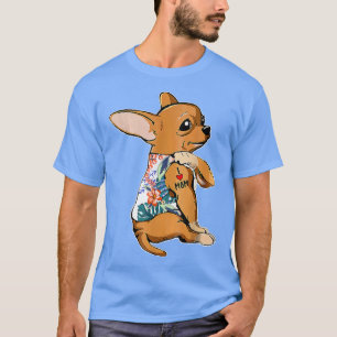 Camiseta Eu Amo A Mãe Tattoo Chihuahua Dogflower Dia de as 