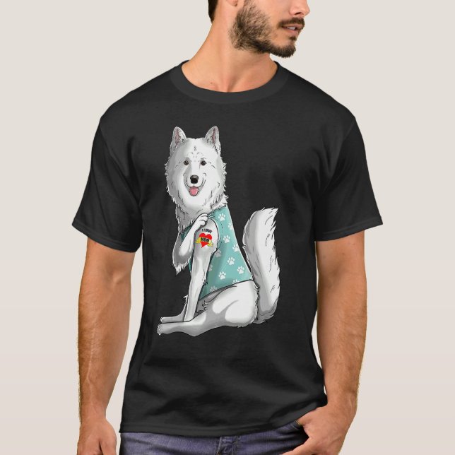 Camiseta Eu Amo A Mãe Tattoo Dog Dia de as mães (Frente)