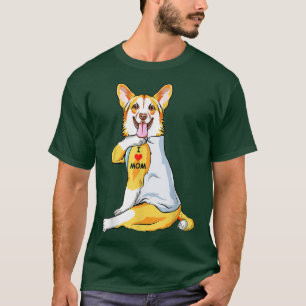 Camiseta Eu Amo A Mãe Tattoo Welsh Corgi Mãe Cão Cachorro 