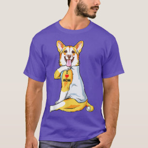 Camiseta Eu Amo A Mãe Tattoo Welsh Corgi Mãe Cão Cachorro 