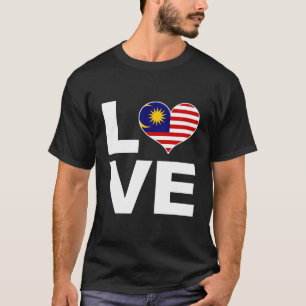 Camiseta Eu amo a Malásia - Sinalizador do Coração Malásia
