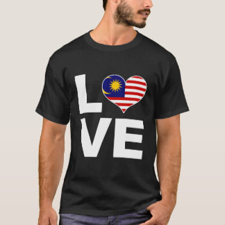 Camiseta Eu amo a Malásia - Sinalizador do Coração Malásia