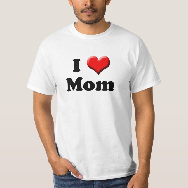 Camiseta Eu amo a mamã, t-shirt do menino de Momma vermelho (Frente)