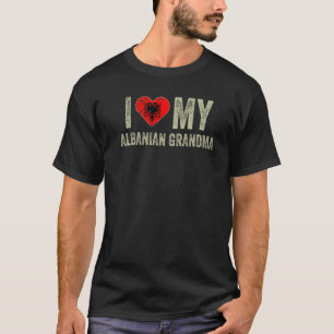 Camiseta Eu Amo A Minha Avó Albanesa A Família Bandeira