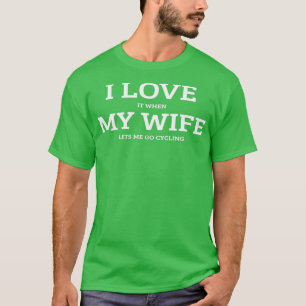 Camiseta Eu amo a minha esposa ciclando design