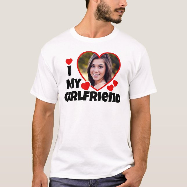 Camiseta Eu Amo A Minha Foto Personalizada Namorada (Frente)