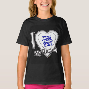 Camiseta Eu Amo A Minha Mãe Com A Sua Fotografia T-Shirt