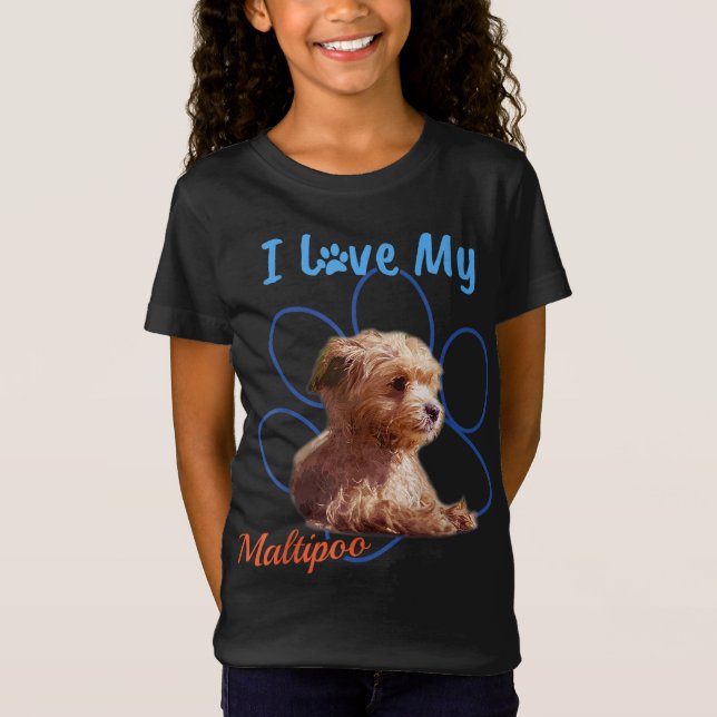 Camiseta Eu Amo A Minha Melhor Impressão De Cachorro Sobre  (Frente)