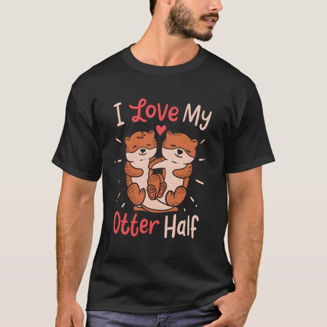 Camiseta Eu Amo A Minha Metade Mais Longa Para Os Animais (Frente)