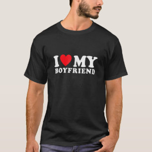 Camiseta Eu Amo A Minha Namorado I Coração Vermelha A Minha
