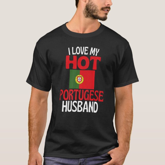 Camiseta Eu Amo A Minha Quente Relação Com Portugal Marido (Frente)