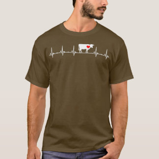 Camiseta Eu Amo A Minha Válvula De Vaca EKG Doente Cardíaco