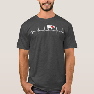 Camiseta Eu Amo A Minha Válvula De Vaca EKG Doente Cardíaco