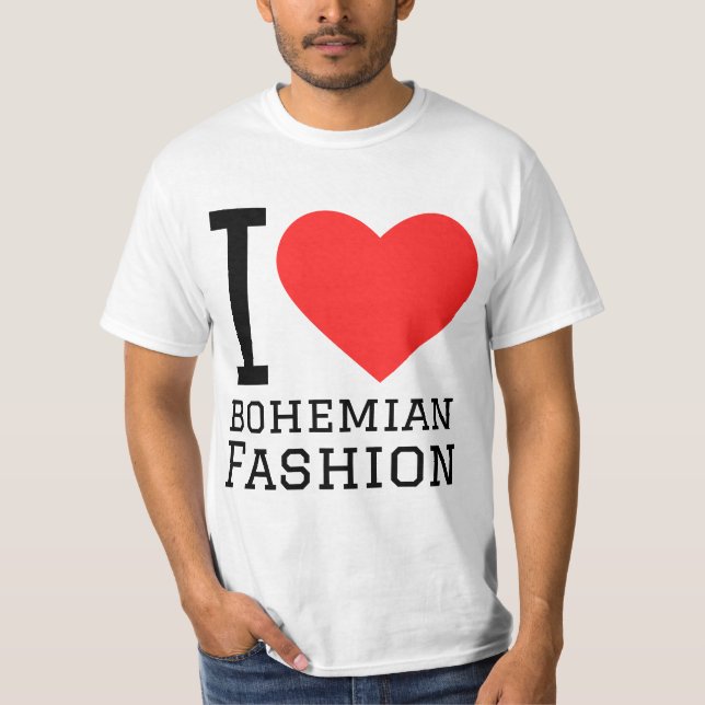 Camiseta Eu amo a moda boêmia  (Frente)