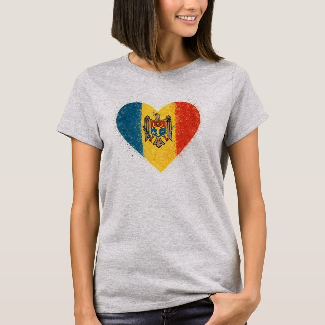 Camiseta Eu amo a Moldávia – Iubesc Moldova  (Frente)