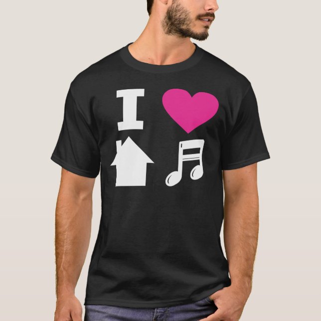 Camiseta Eu amo a música da casa (Frente)