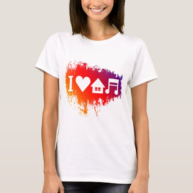 Camiseta Eu amo a música da casa (Frente)