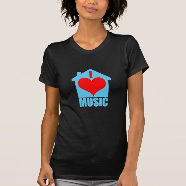 Camiseta Eu amo a música da casa - casa do coração (Frente)