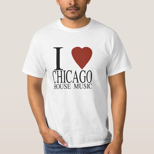 Camiseta Eu amo a música da casa de Chicago (Frente)