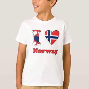 Camiseta Eu amo a Noruega