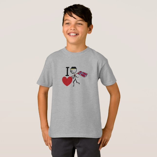 Camiseta Eu amo a Noruega (Frente Completa)