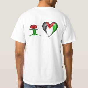 Camiseta Eu amo a Palestina Eu Coração Palestina