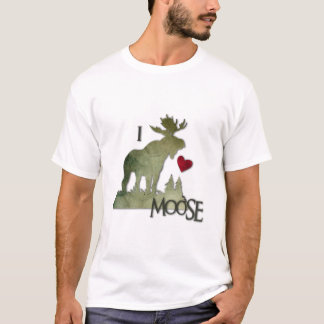 Camiseta Eu amo a parte dianteira dos alces