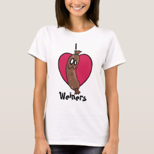 Camiseta Eu amo a parte superior de Weiners