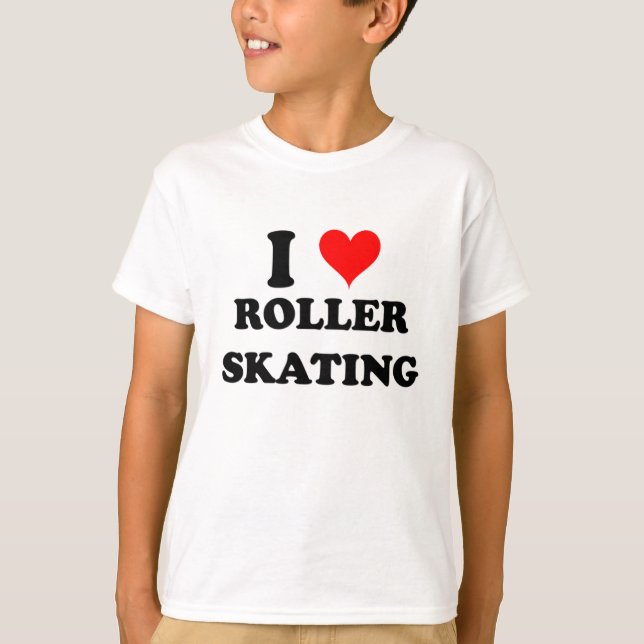 Camiseta Eu amo a patinagem de rolo (Frente)